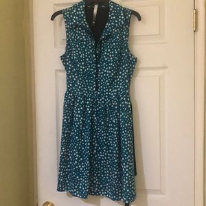 Kensie Poka Dot Sleeveless Midi Dress
